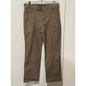 Women's SIMON CHANG Brown stretch seamed Straight Leg Pants Size 8